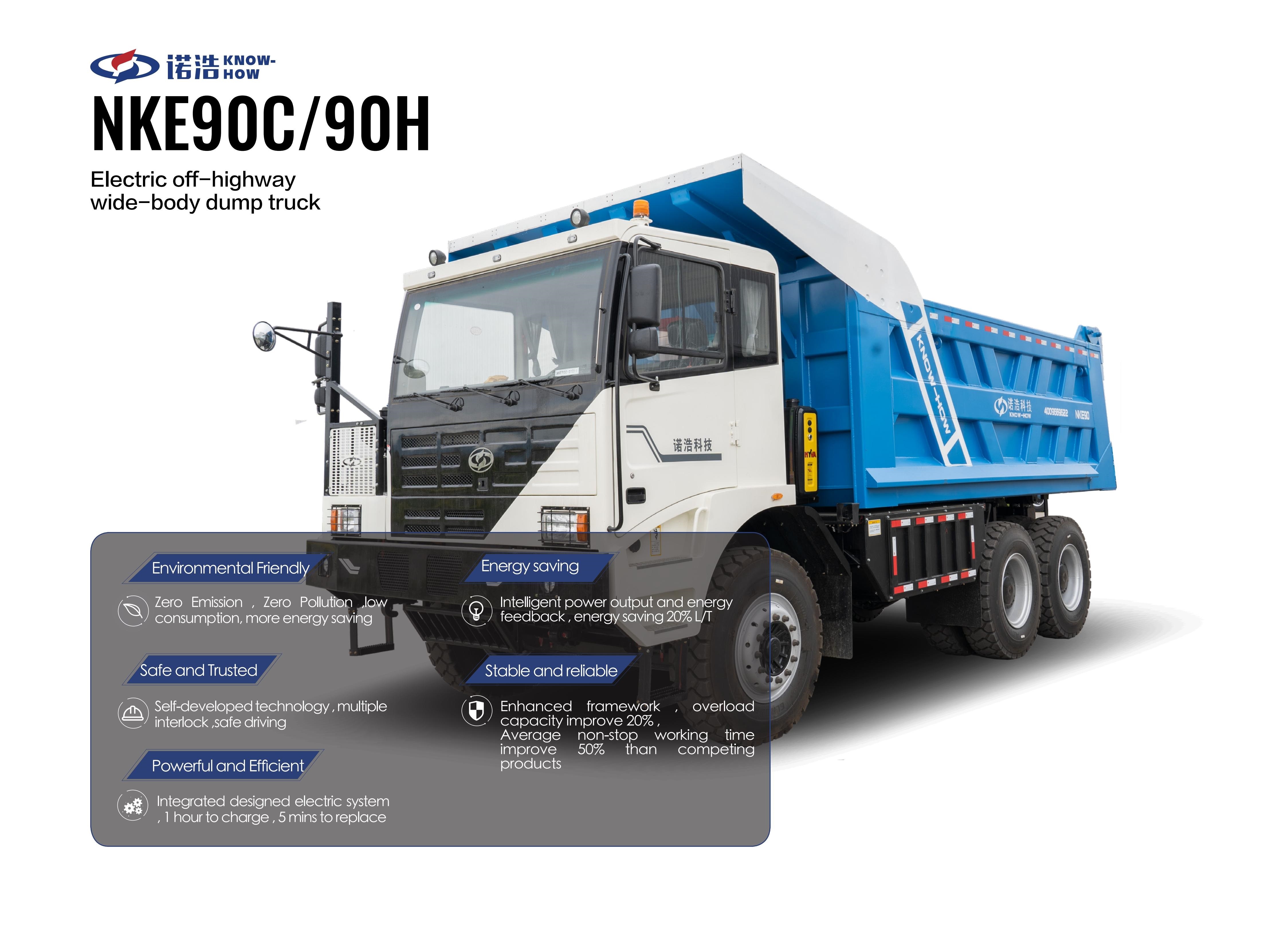 Features of 90 Tons Grade 350kwh Electric Dump Truck