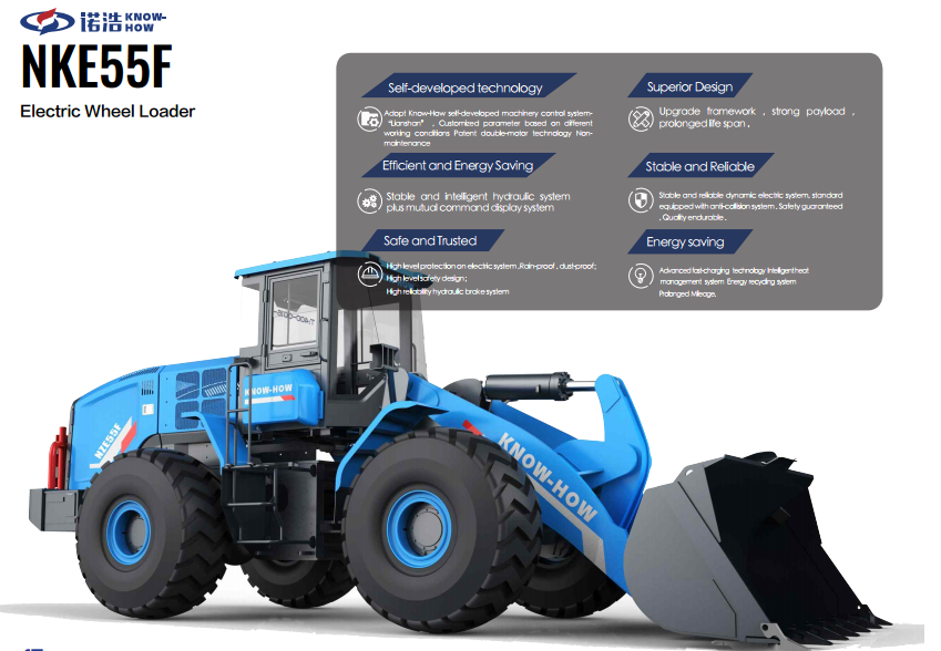 NZE55G 316kwh electric wheel loader, with 2.2-4.5 (3 Standard) Cbm Bucket