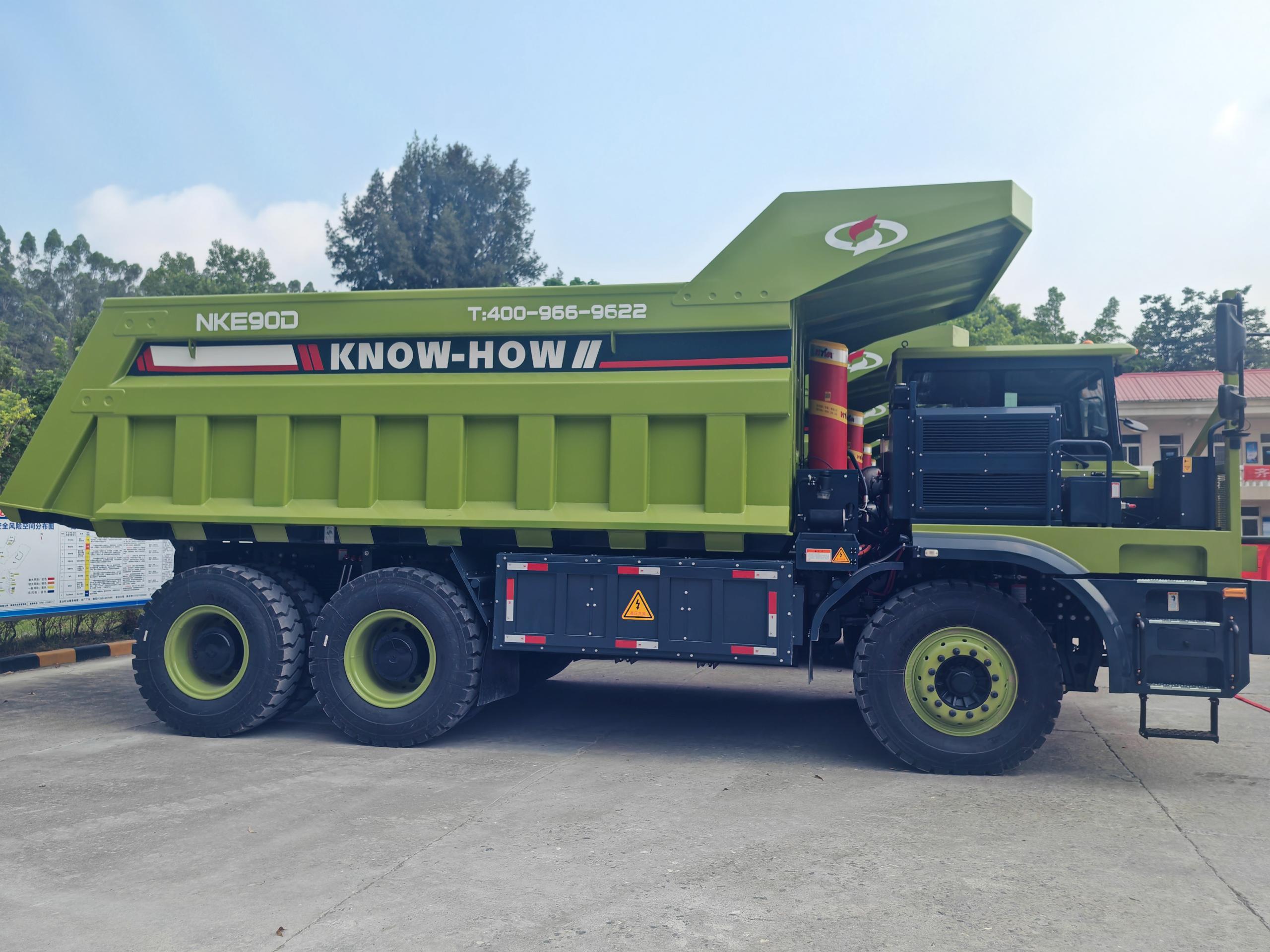 Successful Delivery | Four NKE90D Electric Wide-Body Dump Trucks Delivered to Yingde Longshan Cement for Green Upgrade