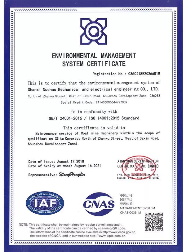 Environmental Managementsystem Certificate